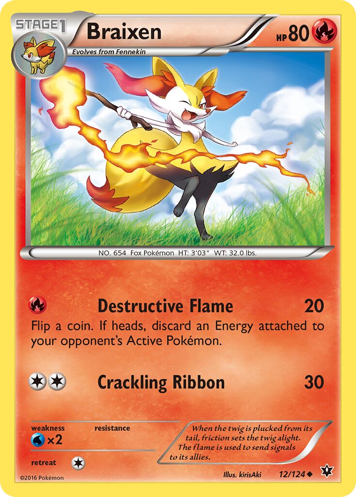 Braixen 012/129 — Fates Collide (English Pokémon TCG card)