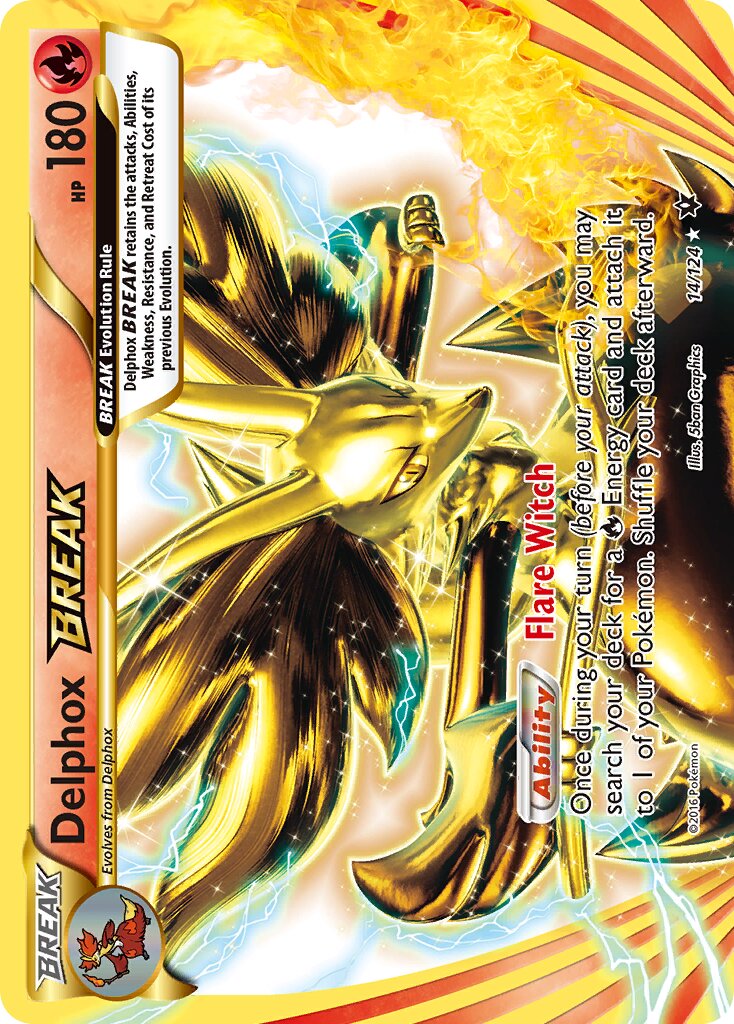Delphox BREAK 014/129 — Fates Collide (English Pokémon TCG card)