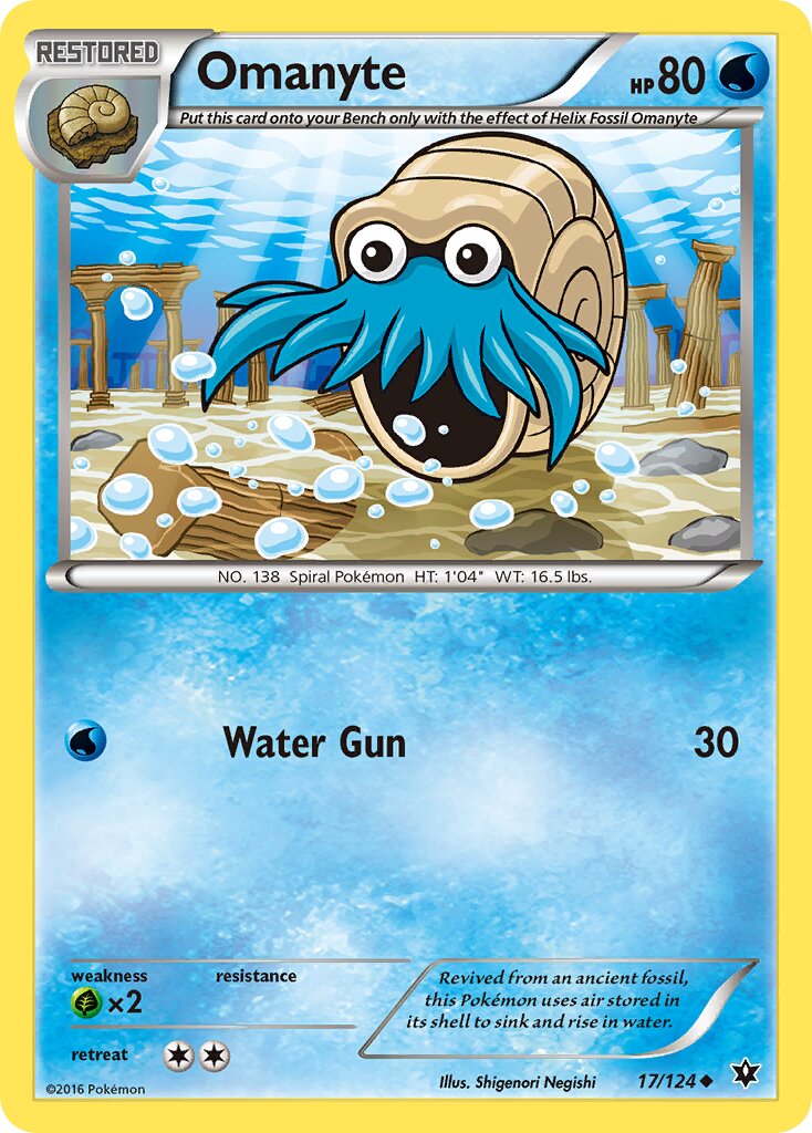 Omanyte 017/129 — Fates Collide (English Pokémon TCG card)