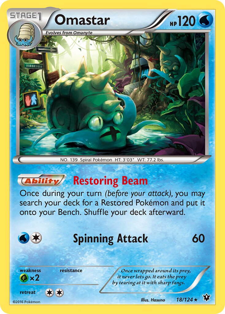 Omastar 018/129 — Fates Collide (English Pokémon TCG card)