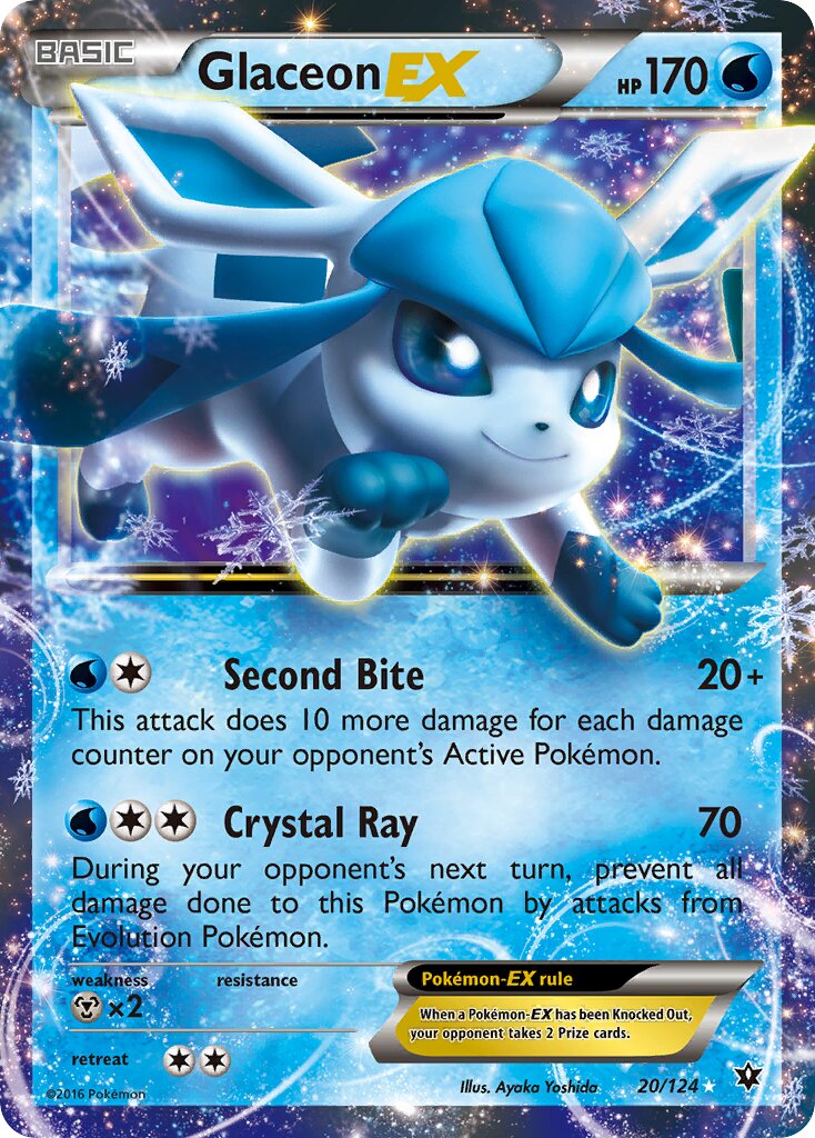 Glaceon-EX 020/129 — Fates Collide (English Pokémon TCG card)