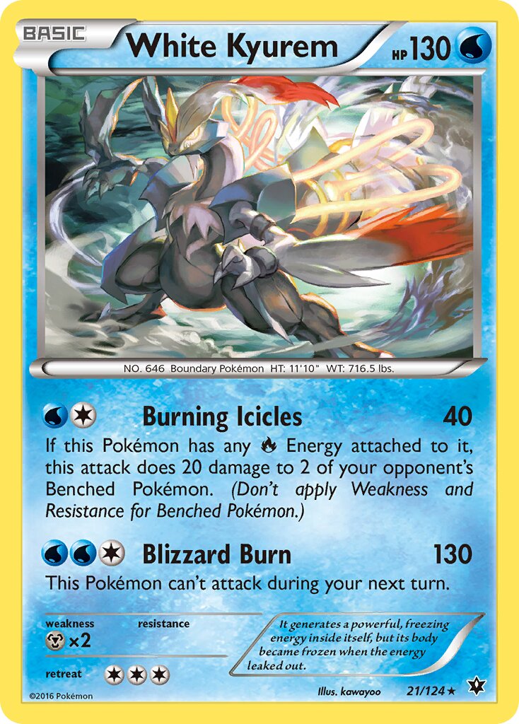 White Kyurem 021/129 — Fates Collide (English Pokémon TCG card)