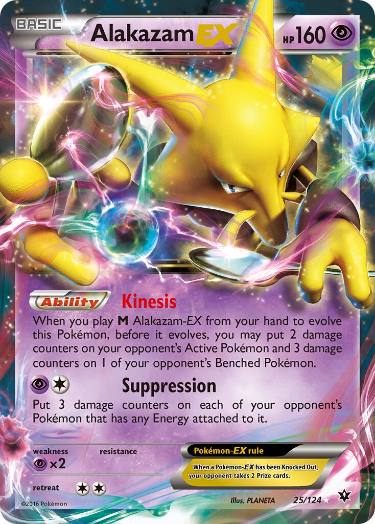 Alakazam-EX 025/129 — Fates Collide (English Pokémon TCG card)