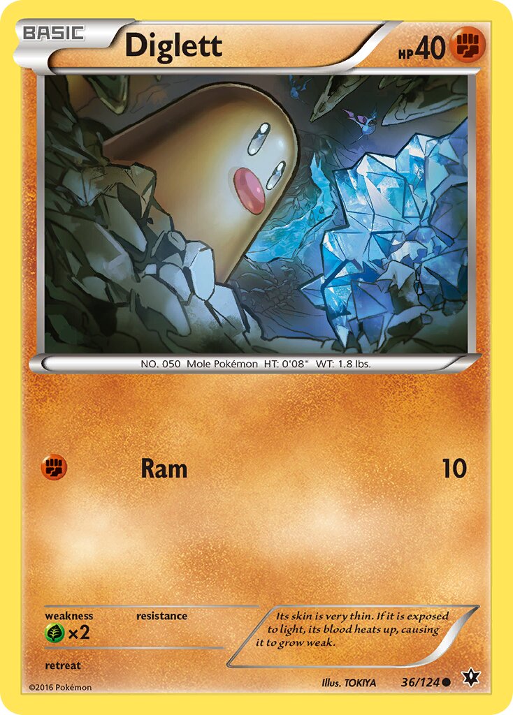 Diglett 036/129 — Fates Collide (English Pokémon TCG card)