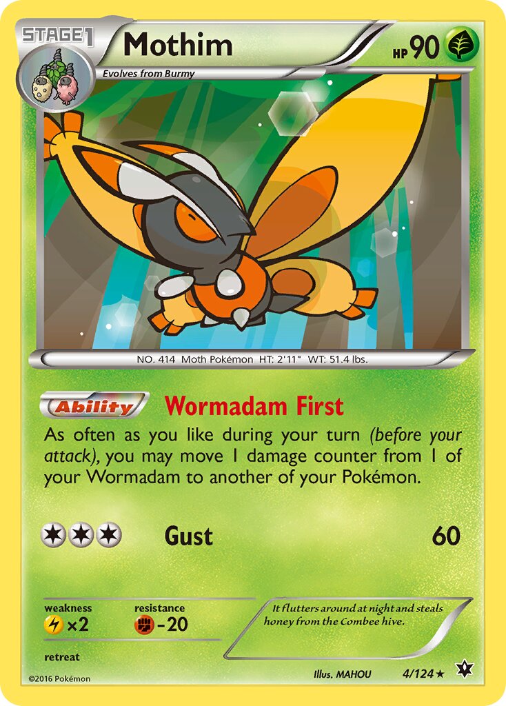 Mothim 004/129 — Fates Collide (English Pokémon TCG card)