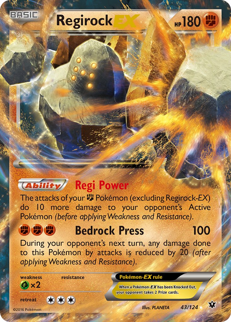 Regirock-EX 043/129 — Fates Collide (English Pokémon TCG card)