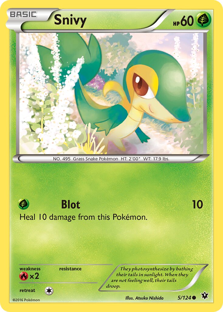 Snivy 005/129 — Fates Collide (English Pokémon TCG card)