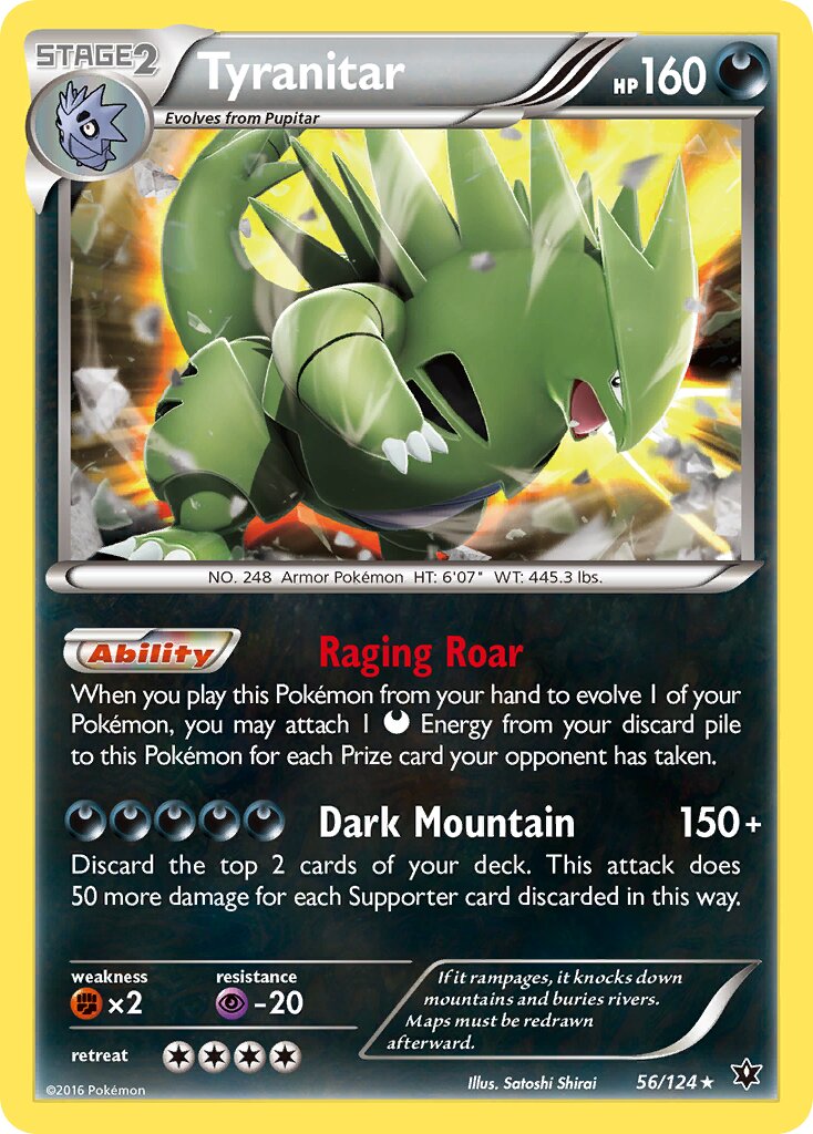 Tyranitar 056/129 — Fates Collide (English Pokémon TCG card)