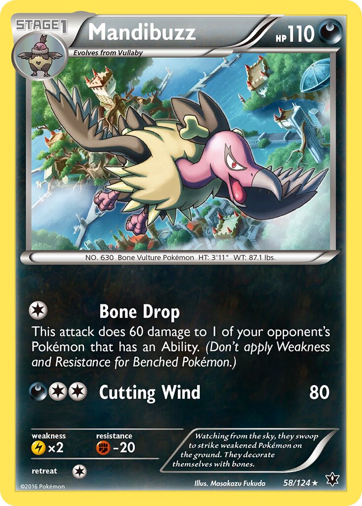 Mandibuzz 058/129 — Fates Collide (English Pokémon TCG card)