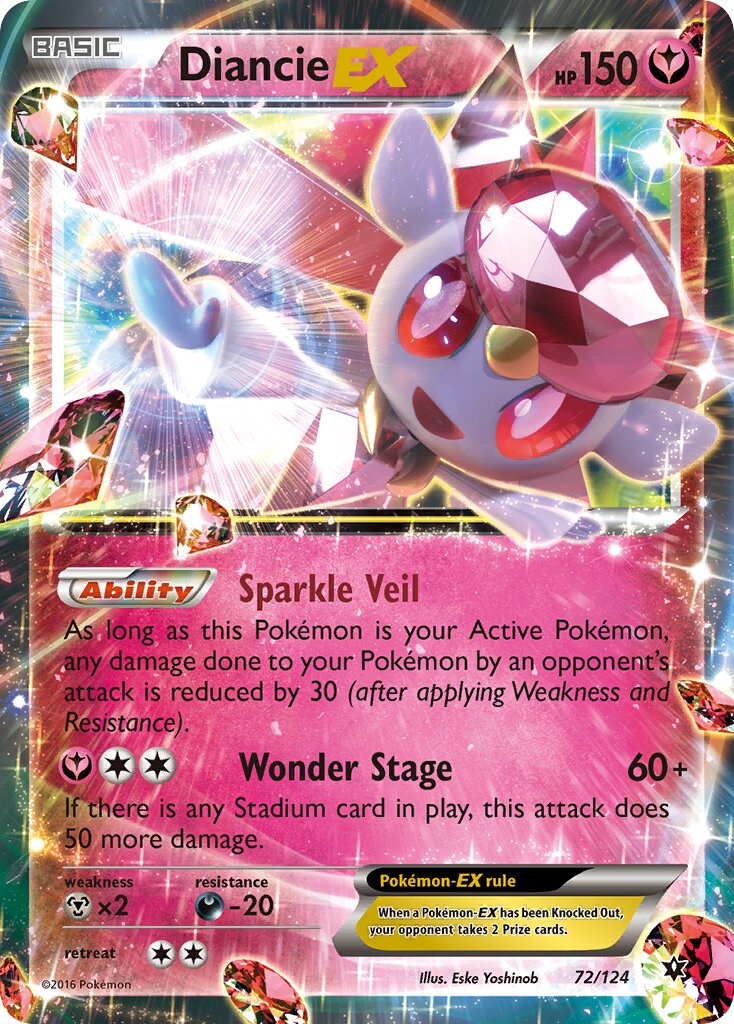 Diancie-EX 072/129 — Fates Collide (English Pokémon TCG card)