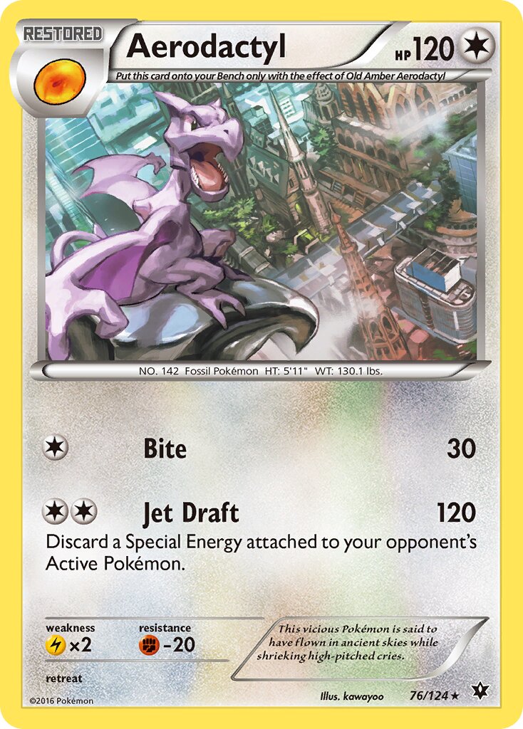 Aerodactyl 076/129 — Fates Collide (English Pokémon TCG card)