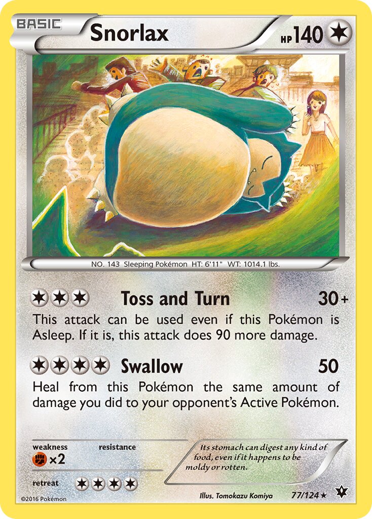 Snorlax 077/129 — Fates Collide (English Pokémon TCG card)