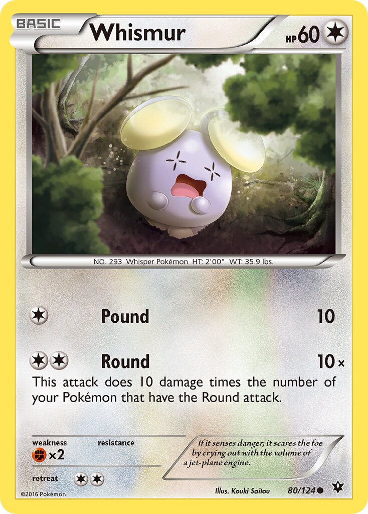 Whismur 080/129 — Fates Collide (English Pokémon TCG card)
