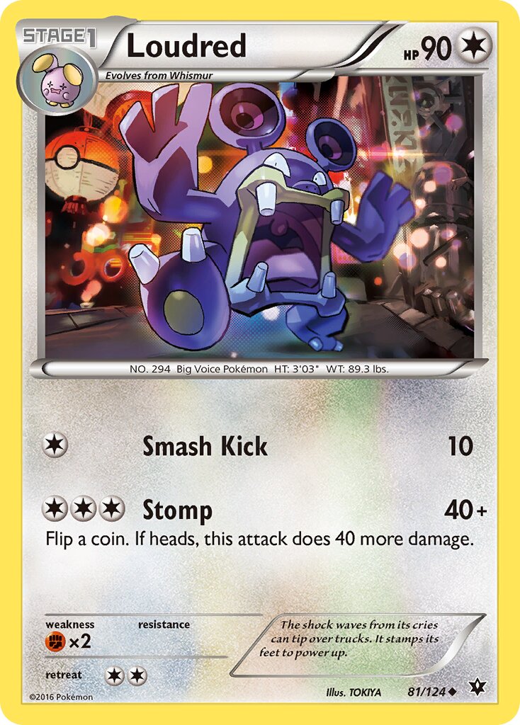 Loudred 081/129 — Fates Collide (English Pokémon TCG card)