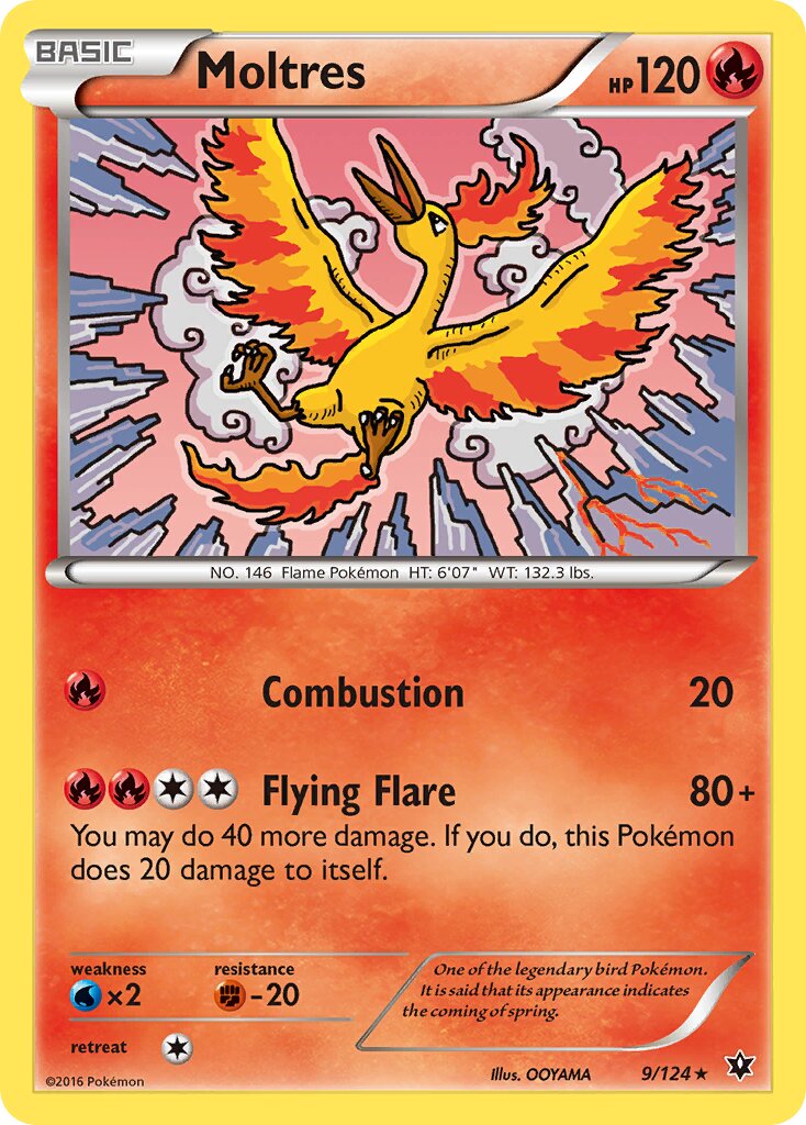 Moltres 009/129 — Fates Collide (English Pokémon TCG card)