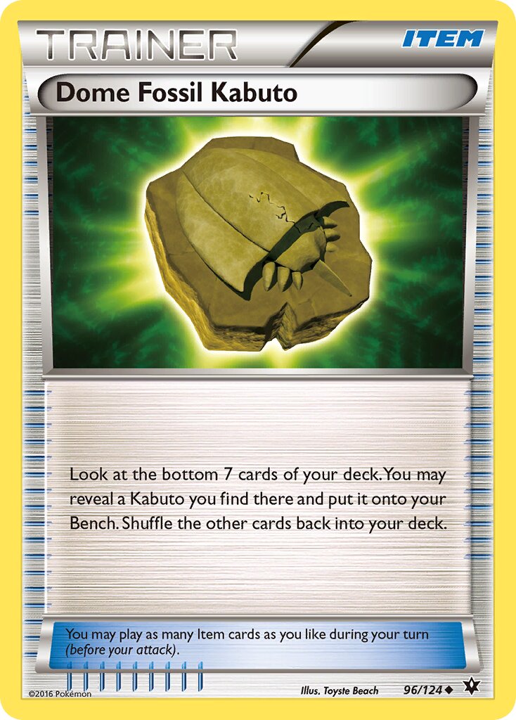 Dome Fossil Kabuto 096/129 — Fates Collide (English Pokémon TCG card)