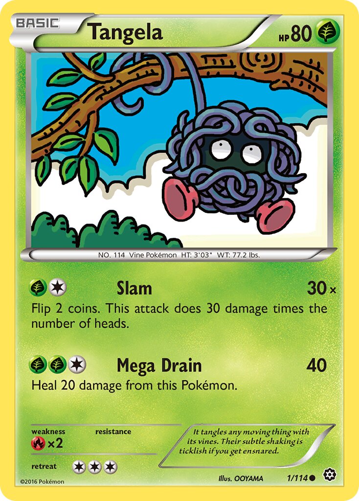 Tangela 001/116 — Steam Siege (English Pokémon TCG card)