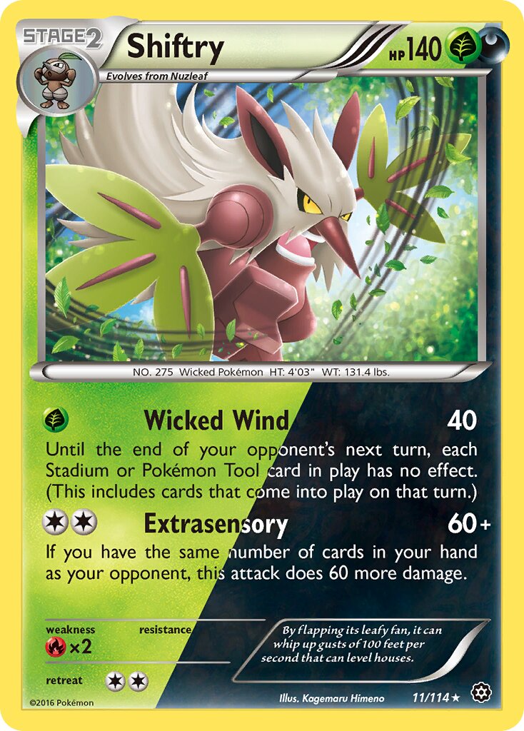 Shiftry 011/116 — Steam Siege (English Pokémon TCG card)