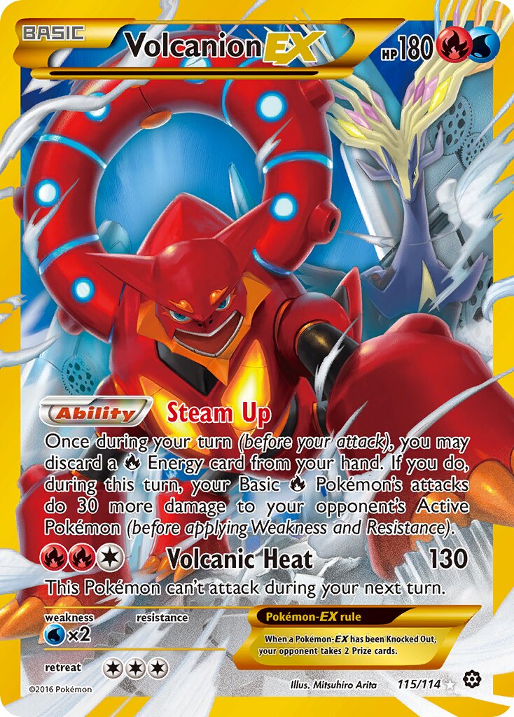 Volcanion-EX 115/116 — Steam Siege (English Pokémon TCG card)