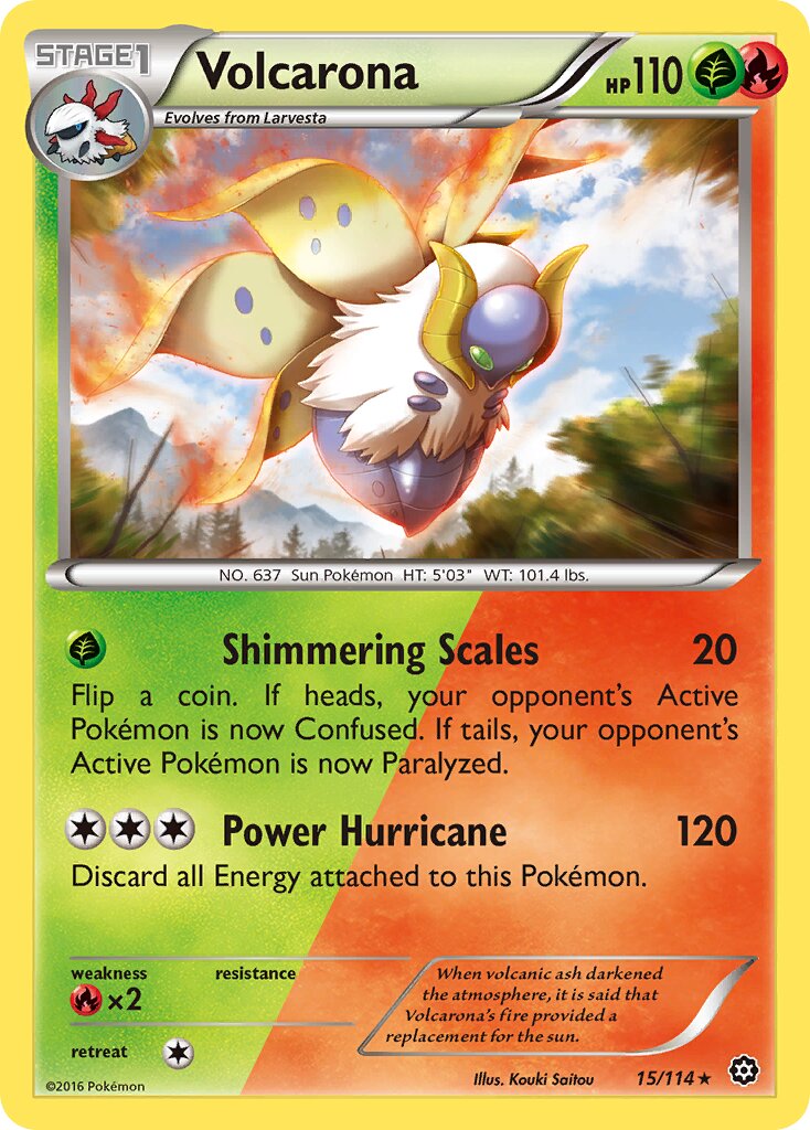 Volcarona 015/116 — Steam Siege (English Pokémon TCG card)
