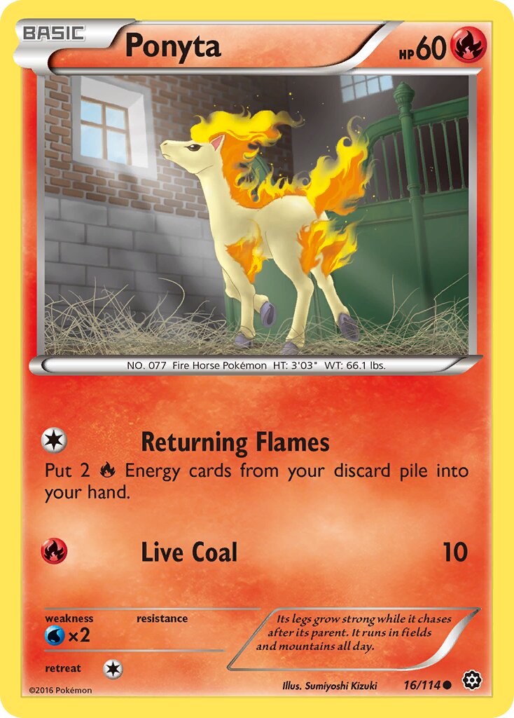 Ponyta 016/116 — Steam Siege (English Pokémon TCG card)