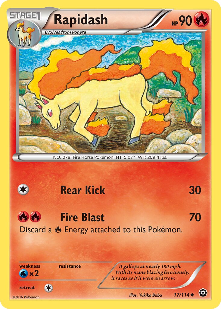Rapidash 017/116 — Steam Siege (English Pokémon TCG card)