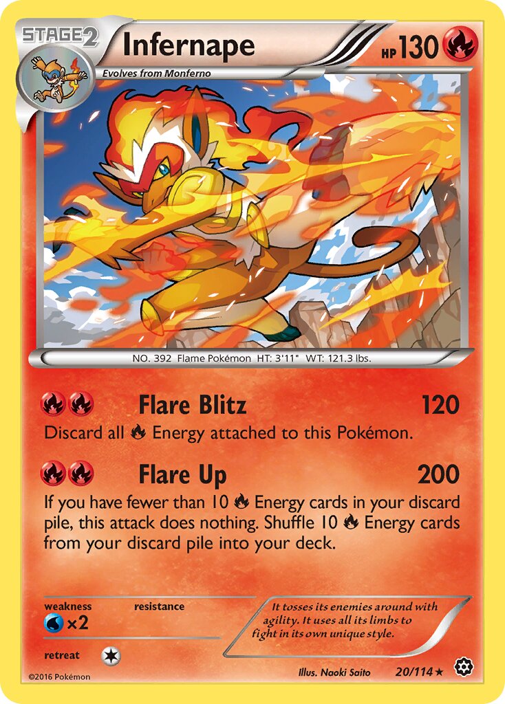 Infernape 020/116 — Steam Siege (English Pokémon TCG card)