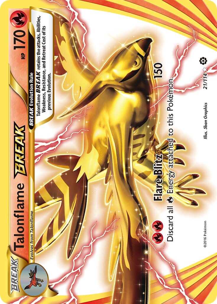 Talonflame BREAK 021/116 — Steam Siege (English Pokémon TCG card)