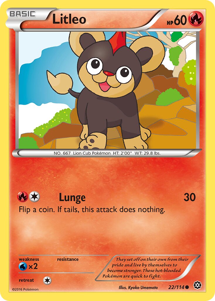 Litleo 022/116 — Steam Siege (English Pokémon TCG card)