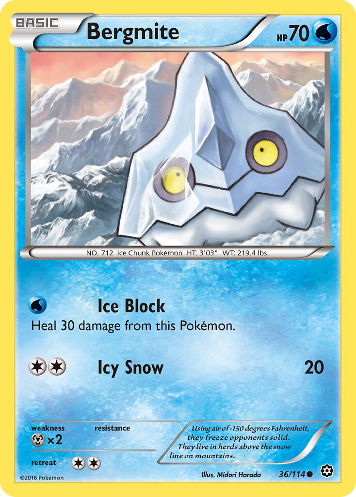 Bergmite 036/116 — Steam Siege (English Pokémon TCG card)