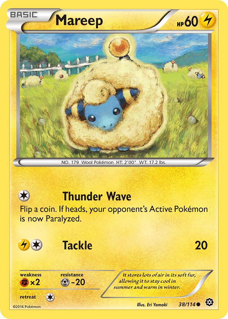 Mareep 038/116 — Steam Siege (English Pokémon TCG card)