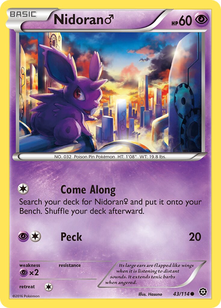 Nidoran ♂ 043/116 — Steam Siege (English Pokémon TCG card)