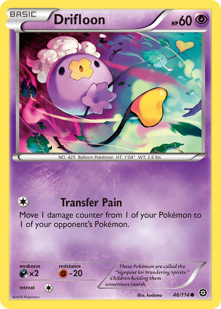 Drifloon 046/116 — Steam Siege (English Pokémon TCG card)