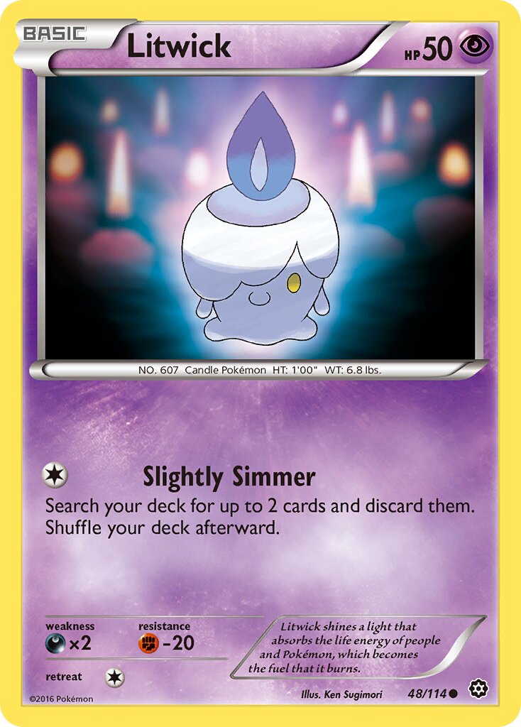 Litwick 048/116 — Steam Siege (English Pokémon TCG card)