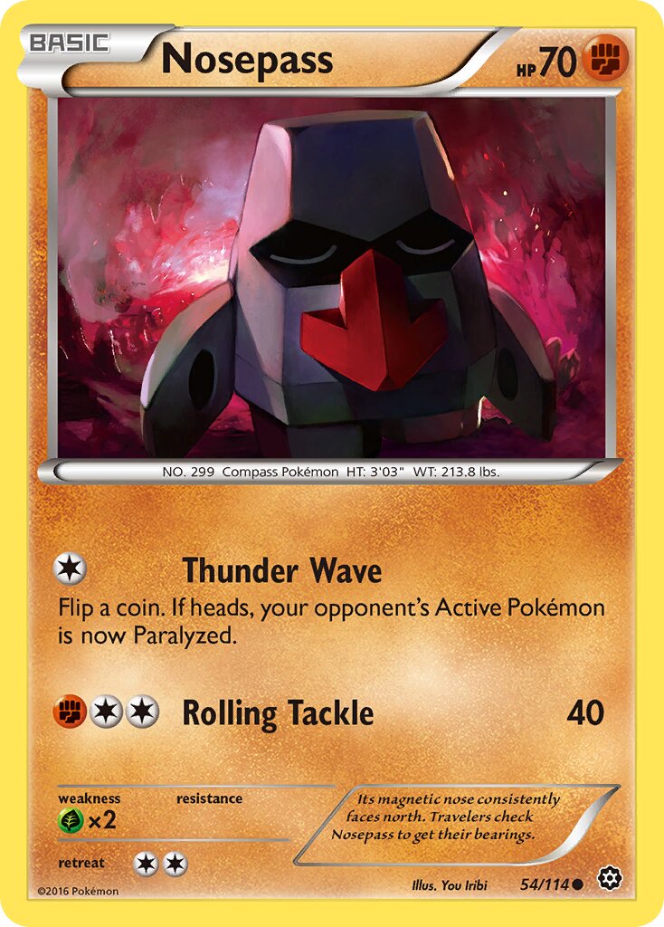 Nosepass 054/116 — Steam Siege (English Pokémon TCG card)