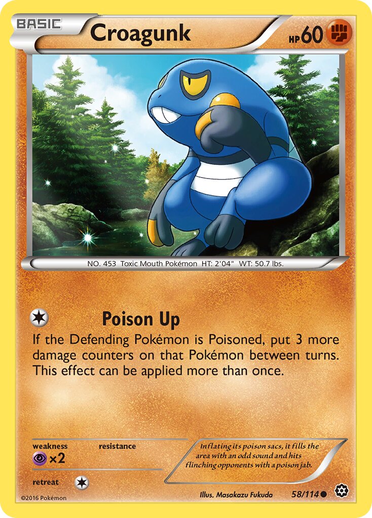 Croagunk 058/116 — Steam Siege (English Pokémon TCG card)
