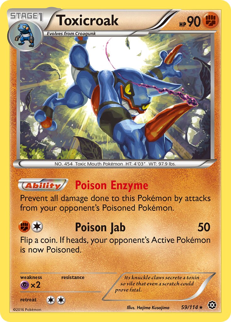 Toxicroak 059/116 — Steam Siege (English Pokémon TCG card)
