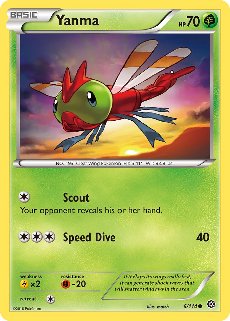 Yanma 006/116 — Steam Siege (English Pokémon TCG card)