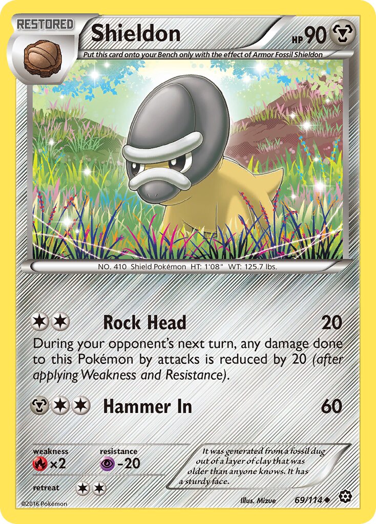 Shieldon 069/116 — Steam Siege (English Pokémon TCG card)