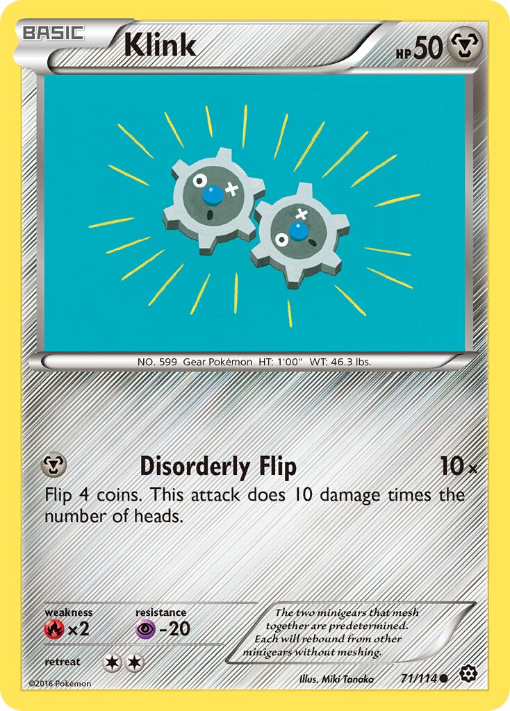 Klink 071/116 — Steam Siege (English Pokémon TCG card)