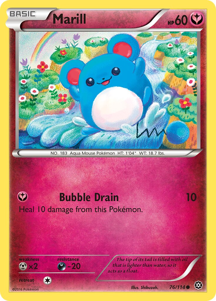 Marill 076/116 — Steam Siege (English Pokémon TCG card)