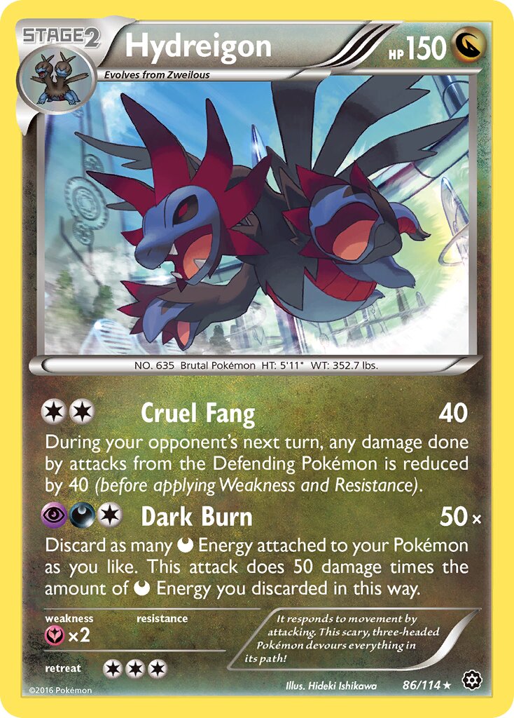 Hydreigon 086/116 — Steam Siege (English Pokémon TCG card)