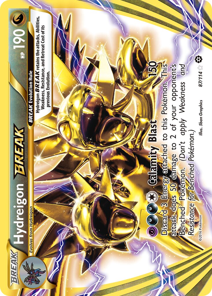 Hydreigon BREAK 087/116 — Steam Siege (English Pokémon TCG card)