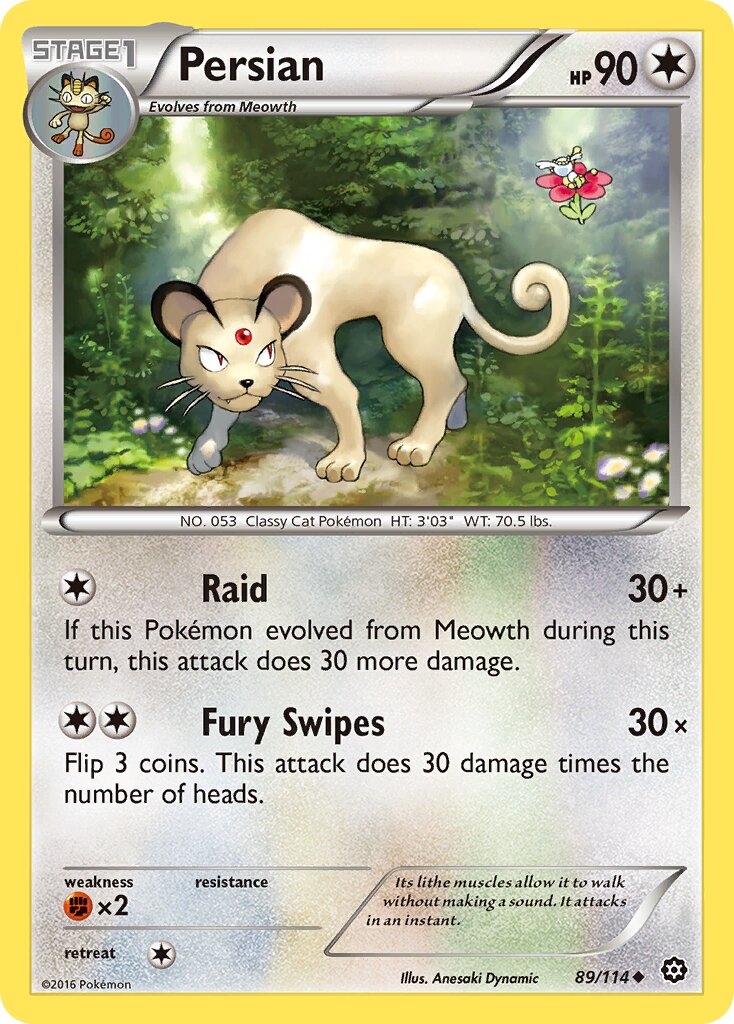 Persian 089/116 — Steam Siege (English Pokémon TCG card)