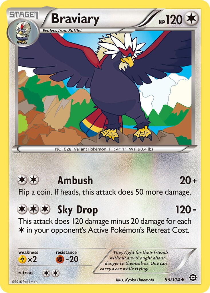 Braviary 093/116 — Steam Siege (English Pokémon TCG card)