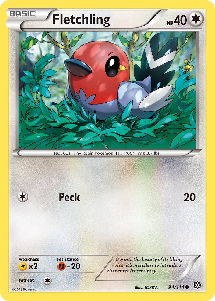 Fletchling 094/116 — Steam Siege (English Pokémon TCG card)