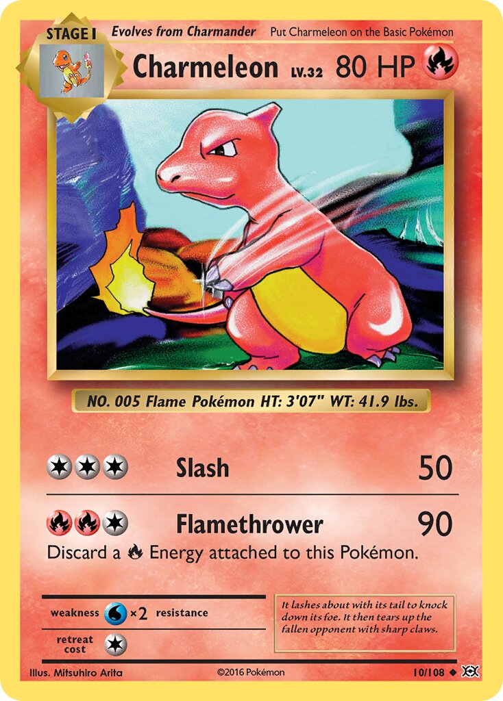 Charmeleon 010/113 — Evolutions (English Pokémon TCG card)