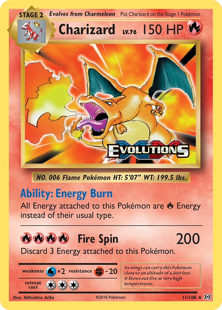 Charizard 011/113 — Evolutions (English Pokémon TCG card)