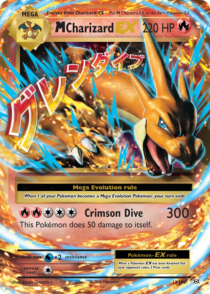 M Charizard-EX 013/113 — Evolutions (English Pokémon TCG card)