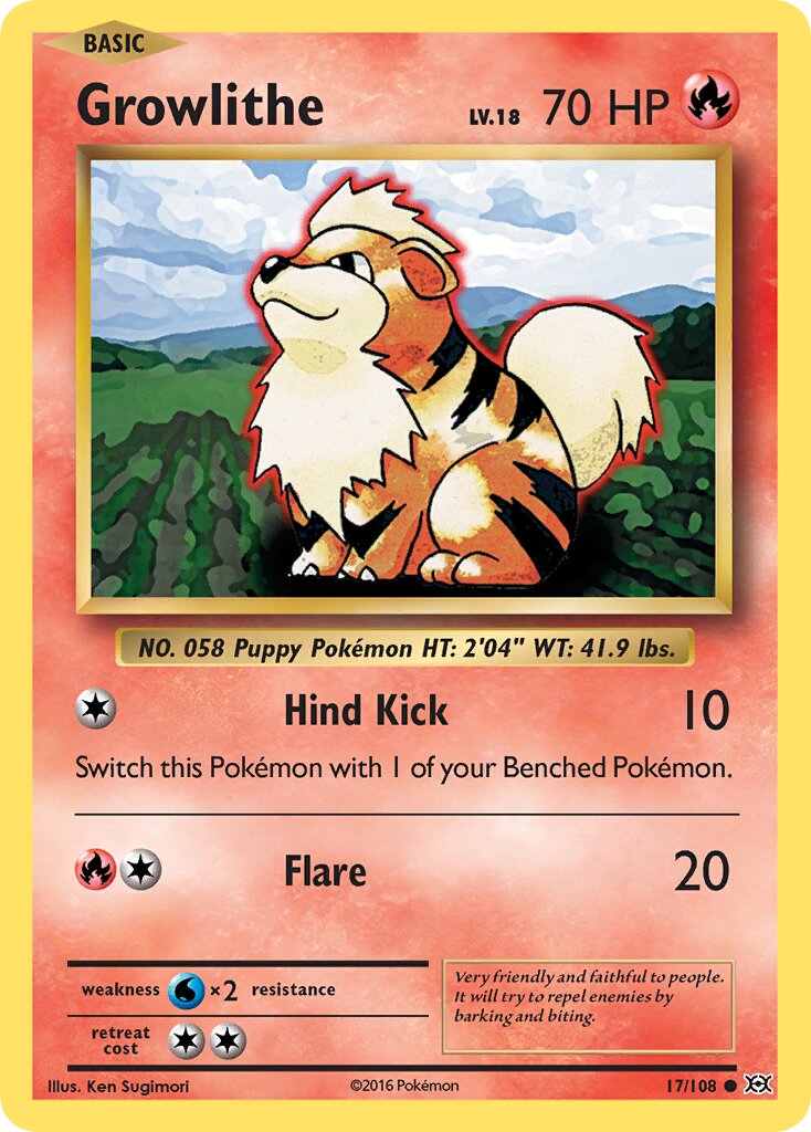 Growlithe 017/113 — Evolutions (English Pokémon TCG card)
